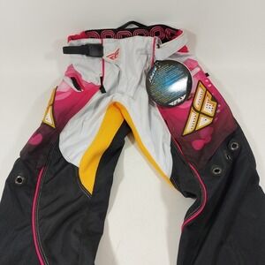 Fly Racing Girl's Kinetic Race Pants Pink/white Size 22